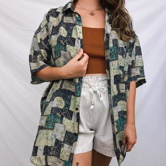 🍃 High Advantage silk button up 🍃 - Picture 2 of 11